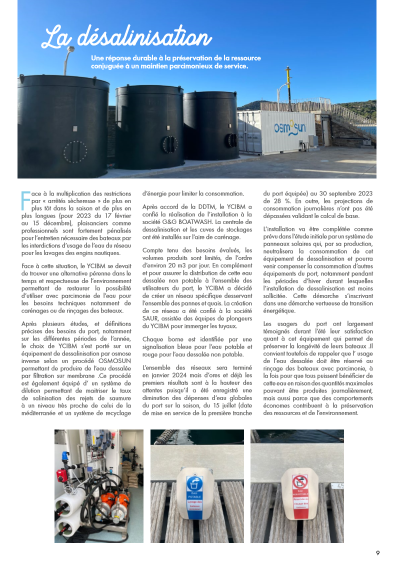 desalinisateur bormes port environnemnent